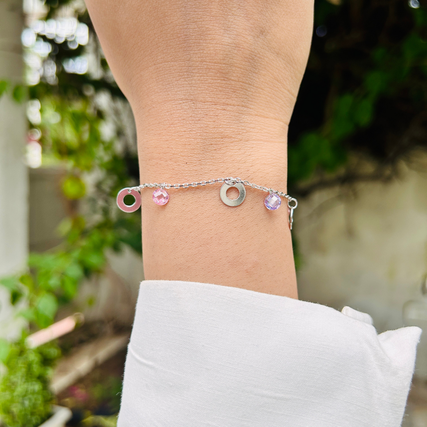 Ariva Silver Circle Charm Bracelet Ariva