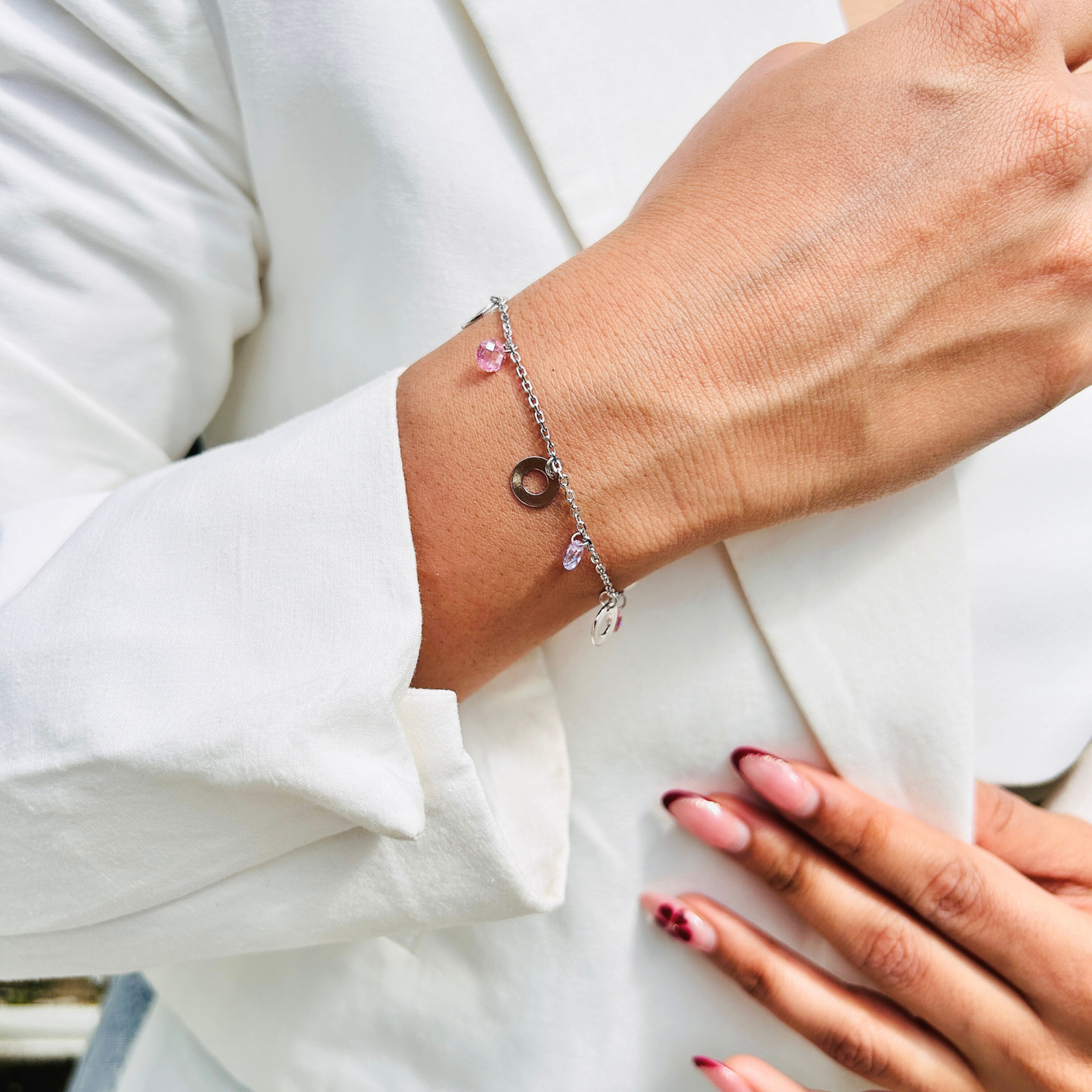 Ariva Silver Circle Charm Bracelet Ariva