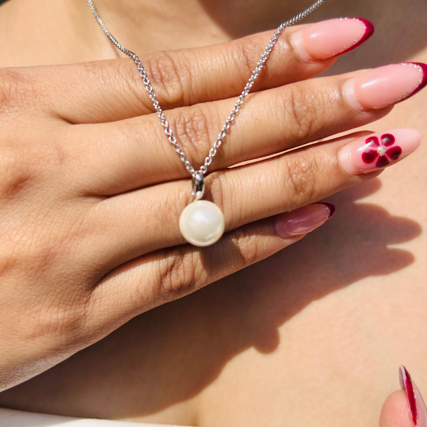 Ariva Silver Classic Pearl Pendant Necklace Ariva