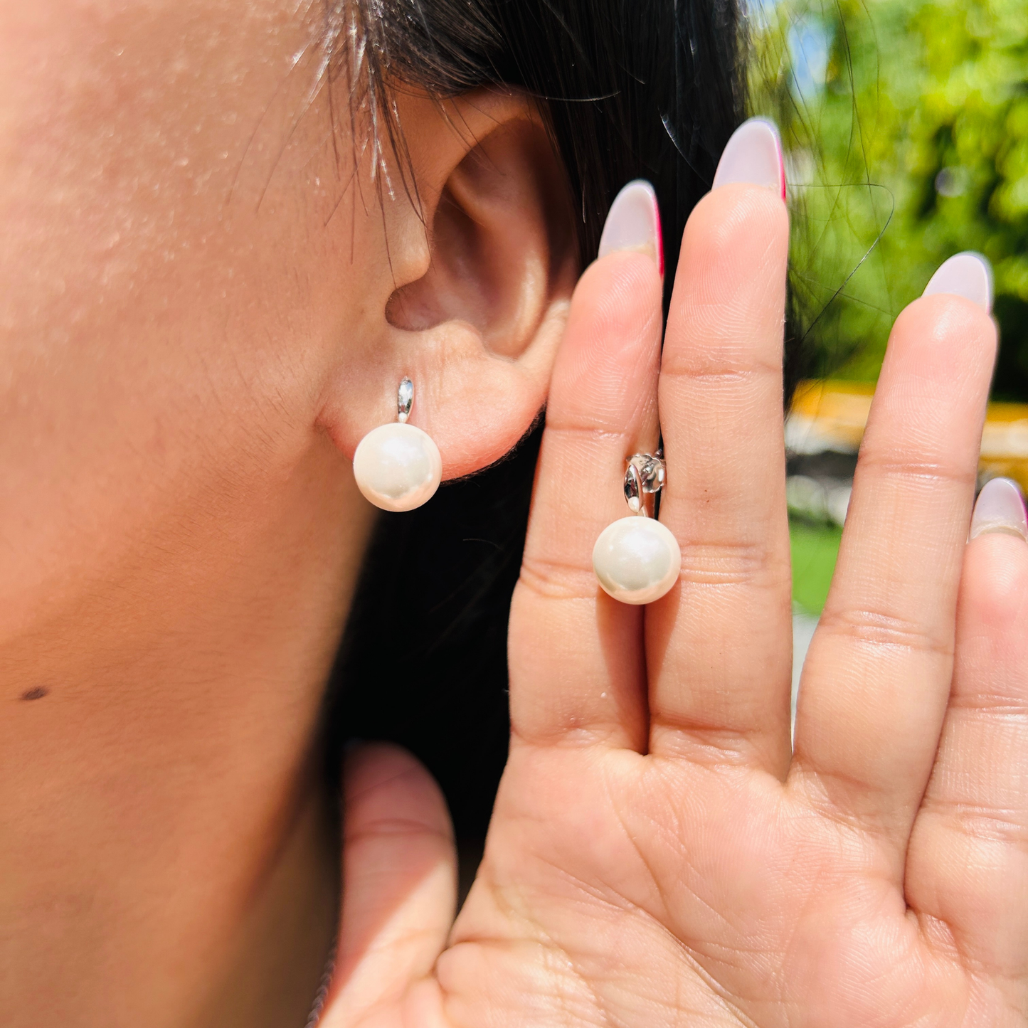 Ariva Silver Classic Pearl Stud Earrings Ariva
