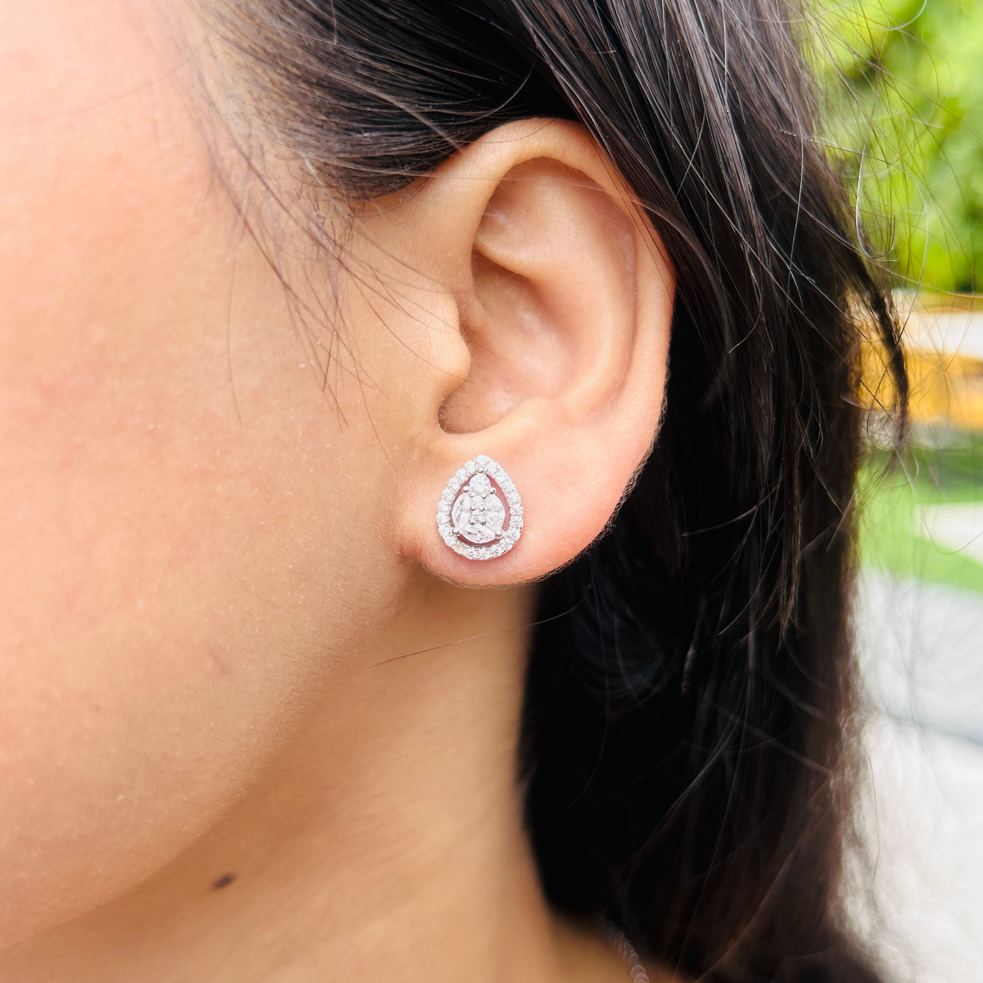 Ariva Silver Teardrop Stud Earrings Ariva