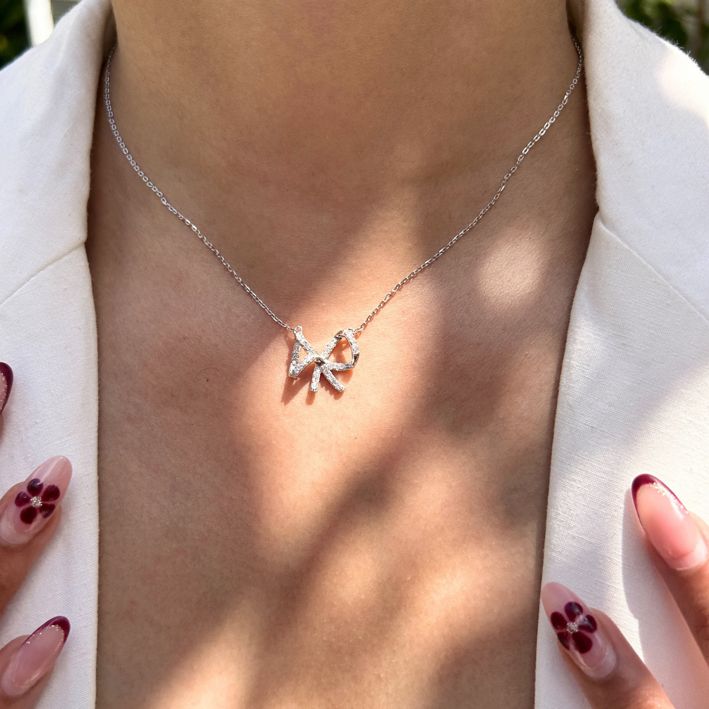 Ariva Silver Grace Bow Necklace Ariva