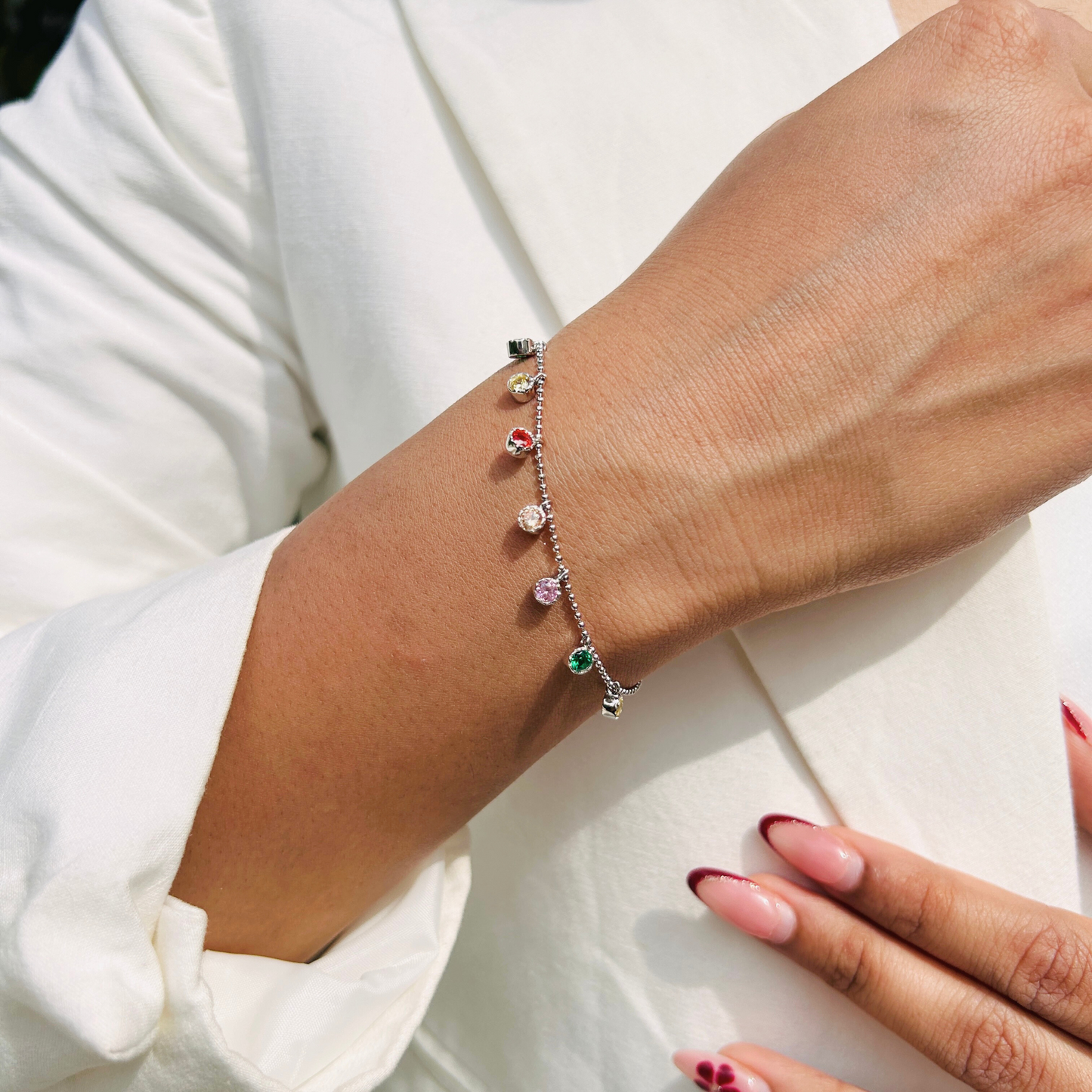 Ariva Silver Rainbow Charm Bracelet Ariva