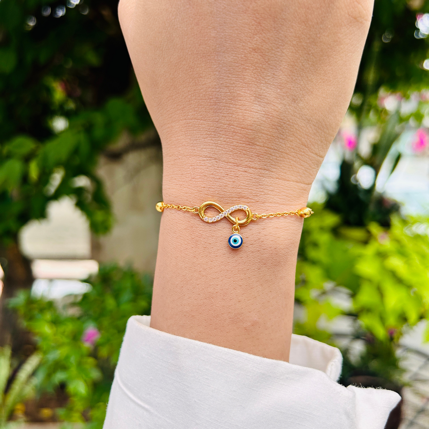 Ariva Gold Infinity Evil Eye Bracelet Ariva