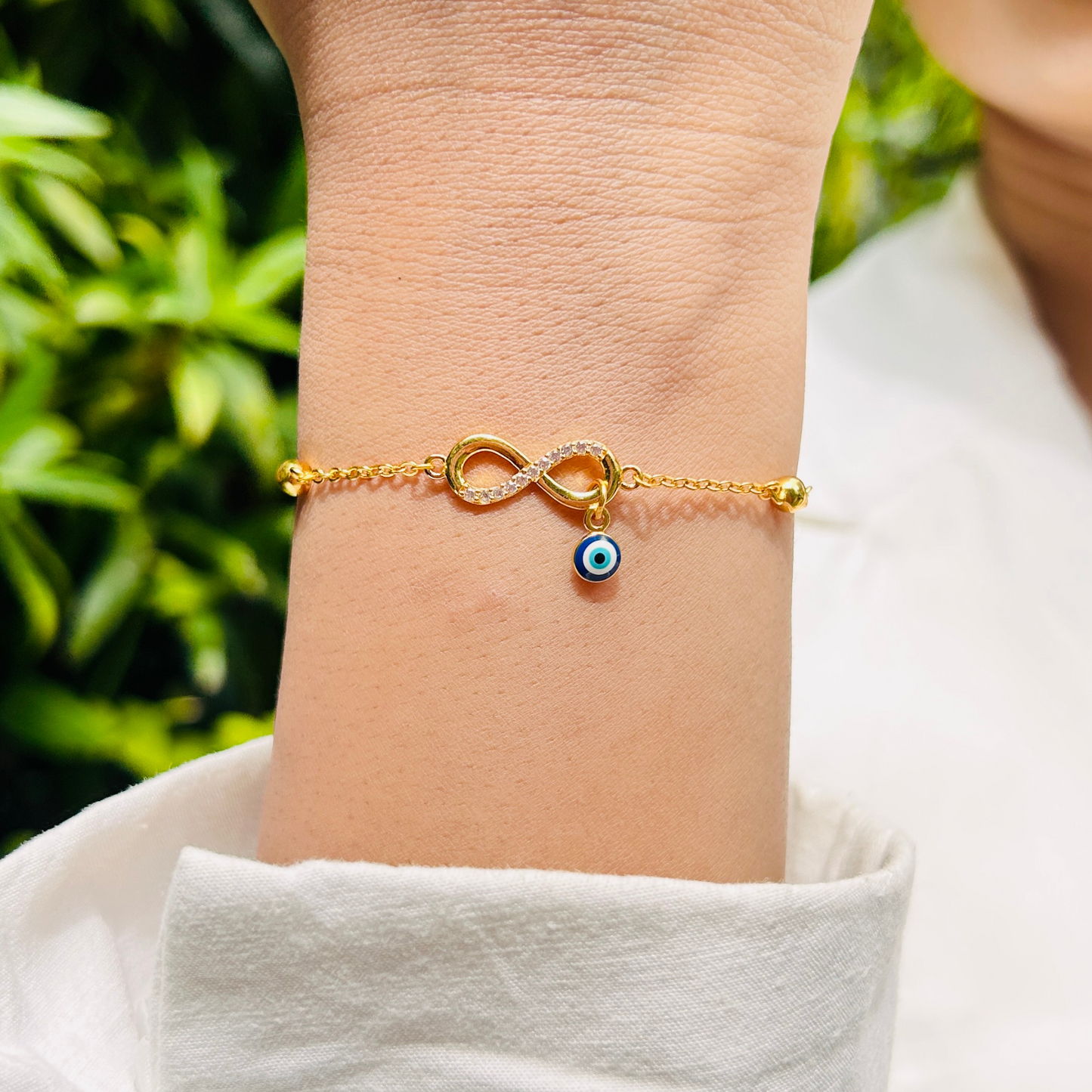 Ariva Gold Infinity Evil Eye Bracelet Ariva