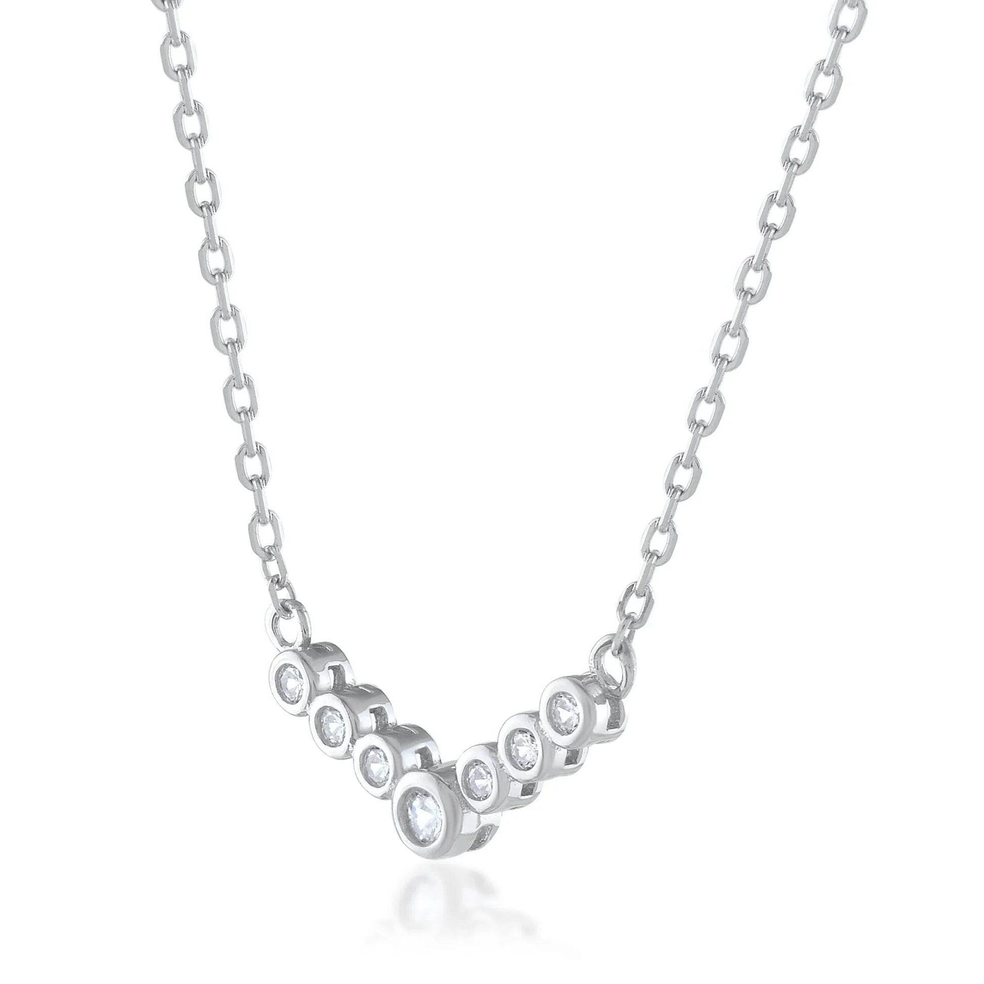 Ariva Silver Curved Bar Necklace - Ariva