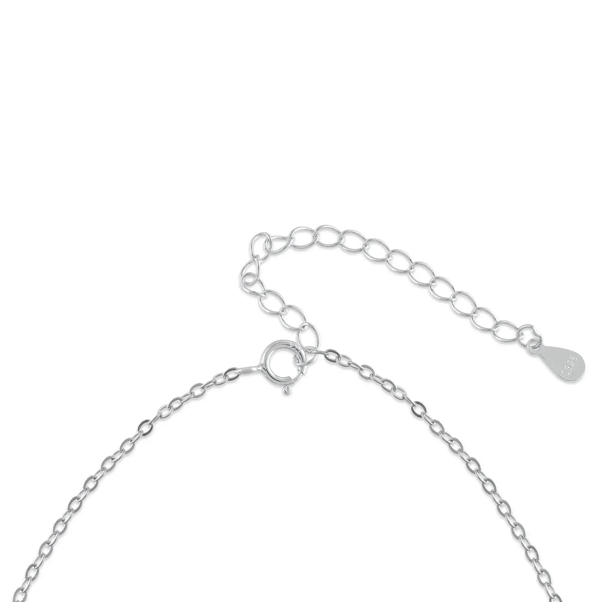 Ariva Silver Dancing Diamond Heart Pendant with Link Chain - Ariva