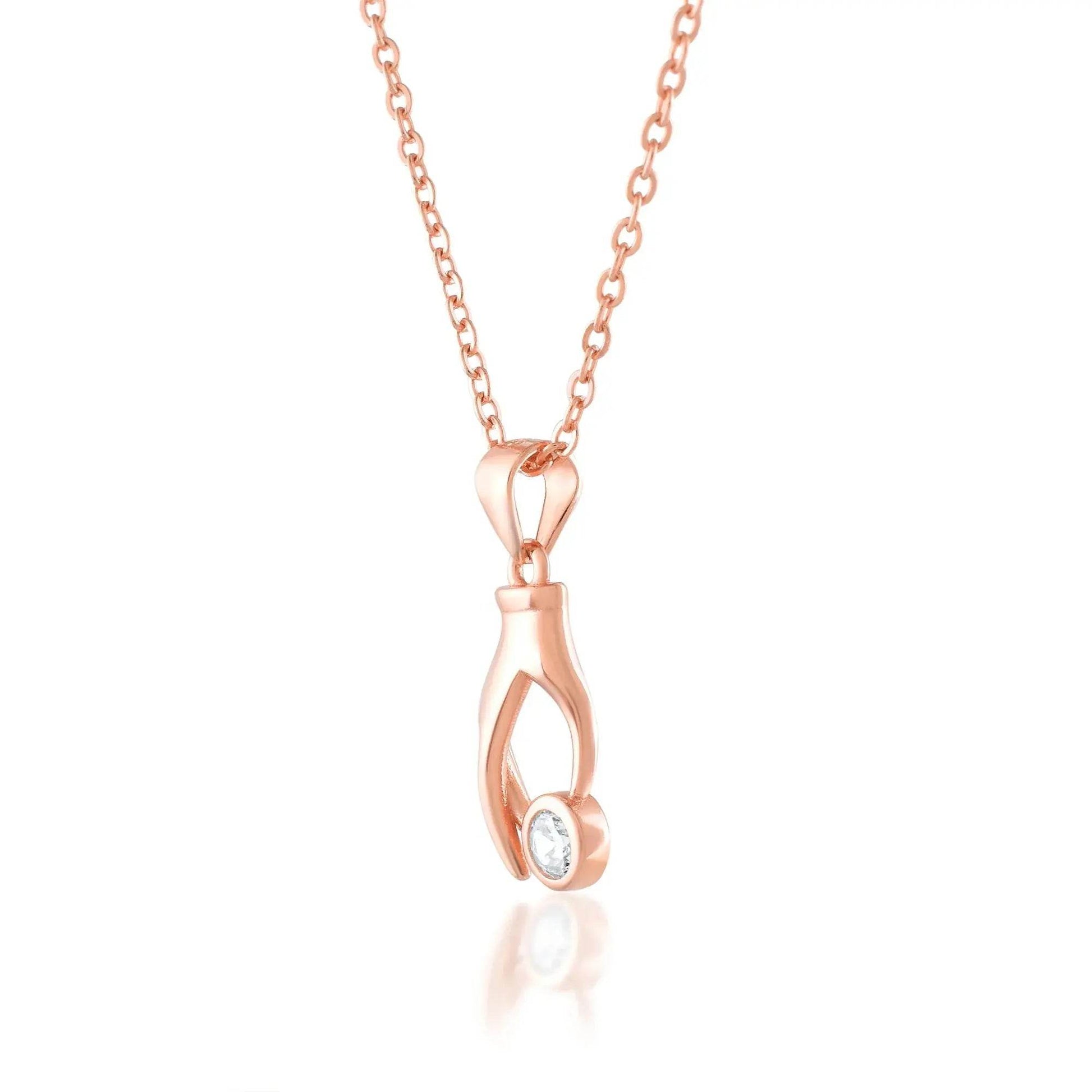 Ariva Silver Rose gold Hand Pendant With Link Chain - Ariva