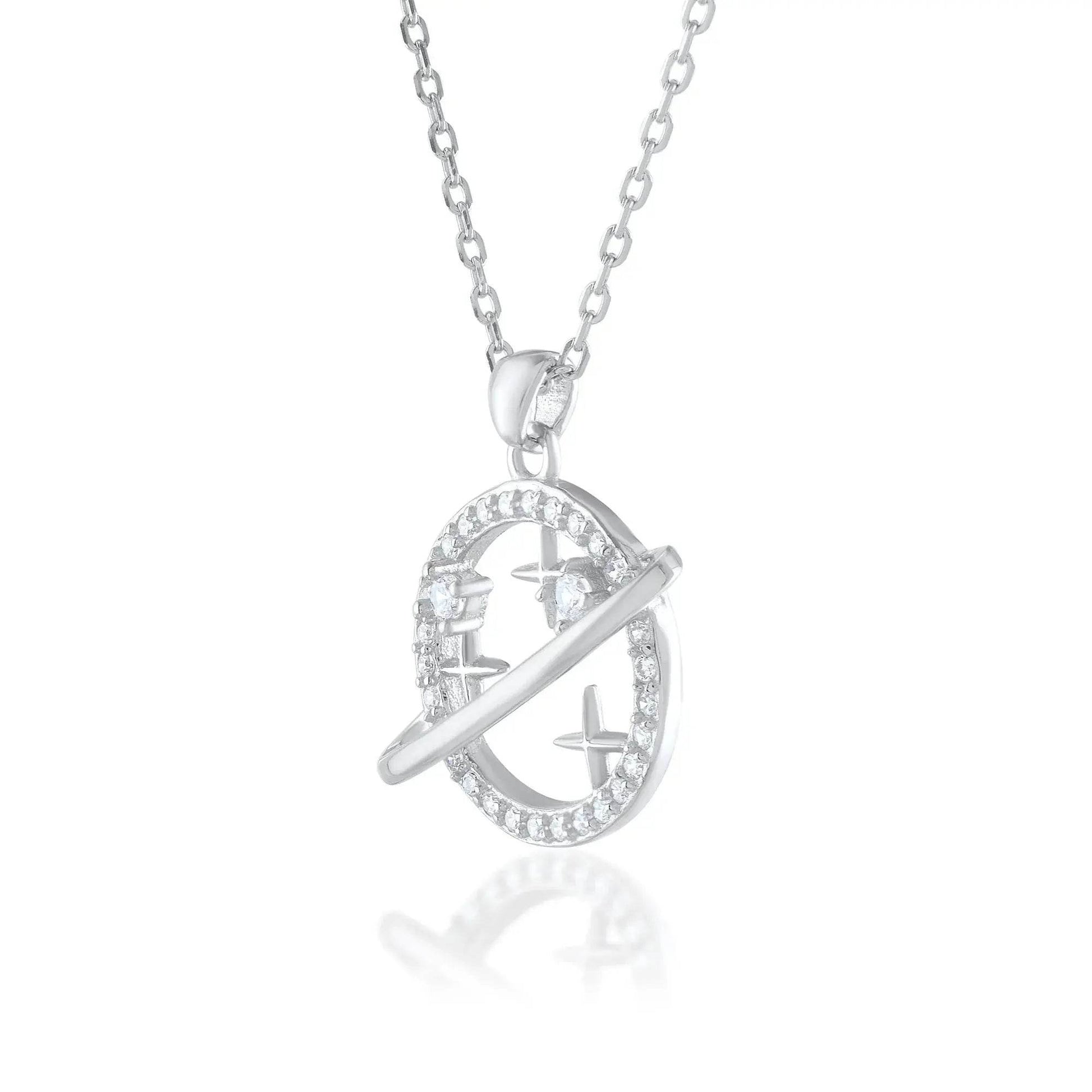 Ariva Silver Shimmering Stars pendant with Link Chain - Ariva