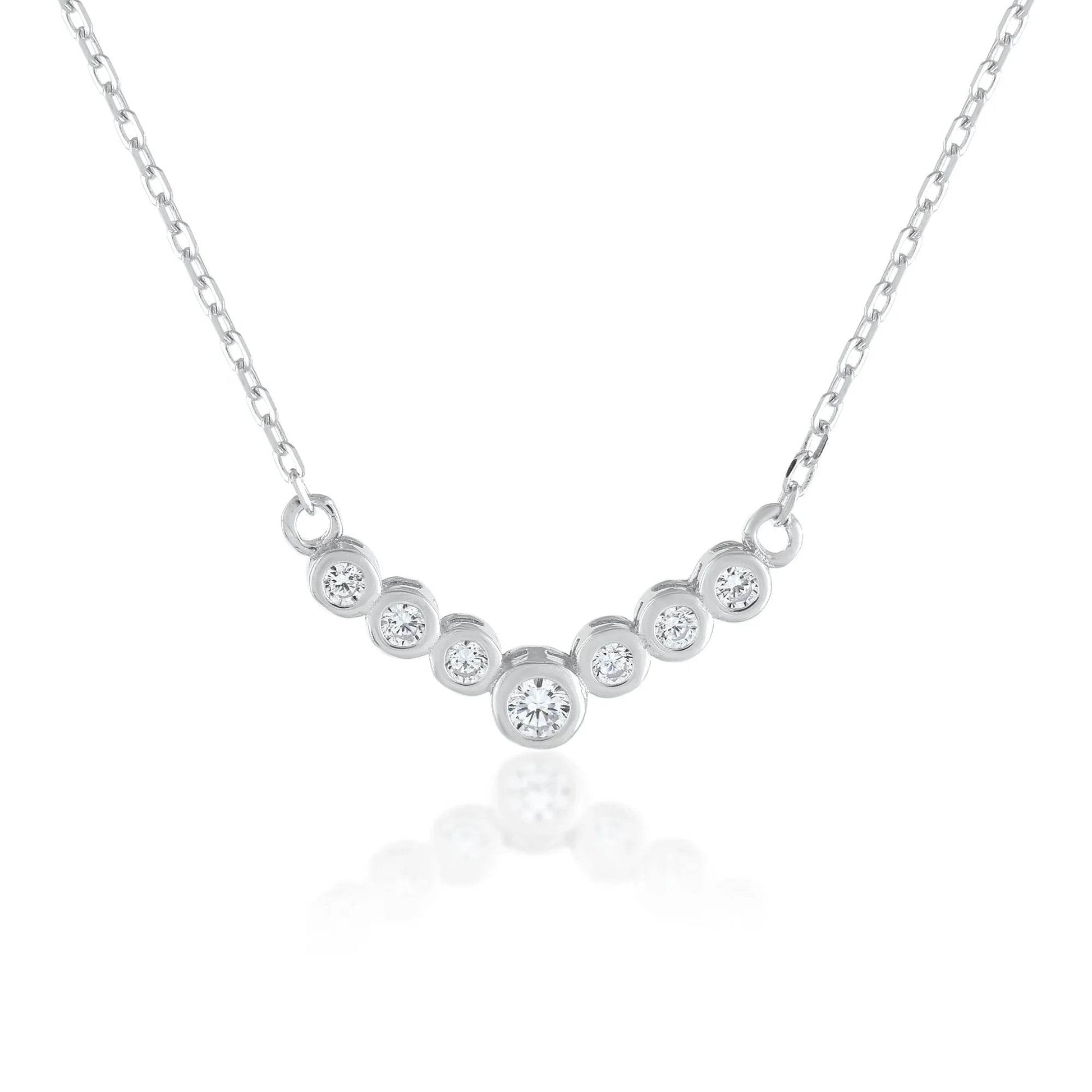 Ariva Silver Curved Bar Necklace - Ariva