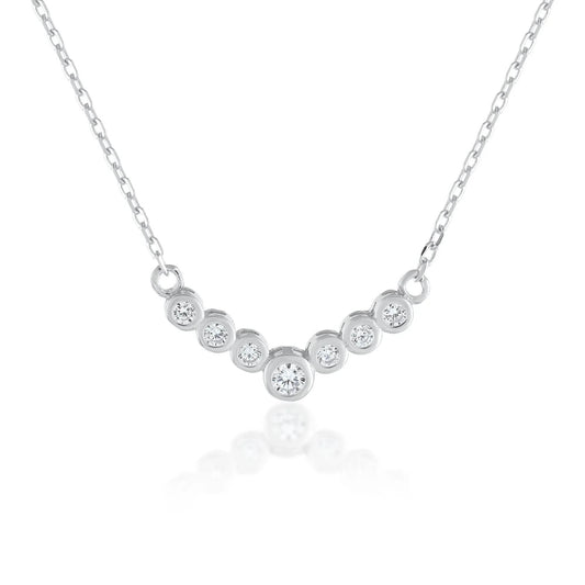 Ariva Silver Curved Bar Necklace - Ariva