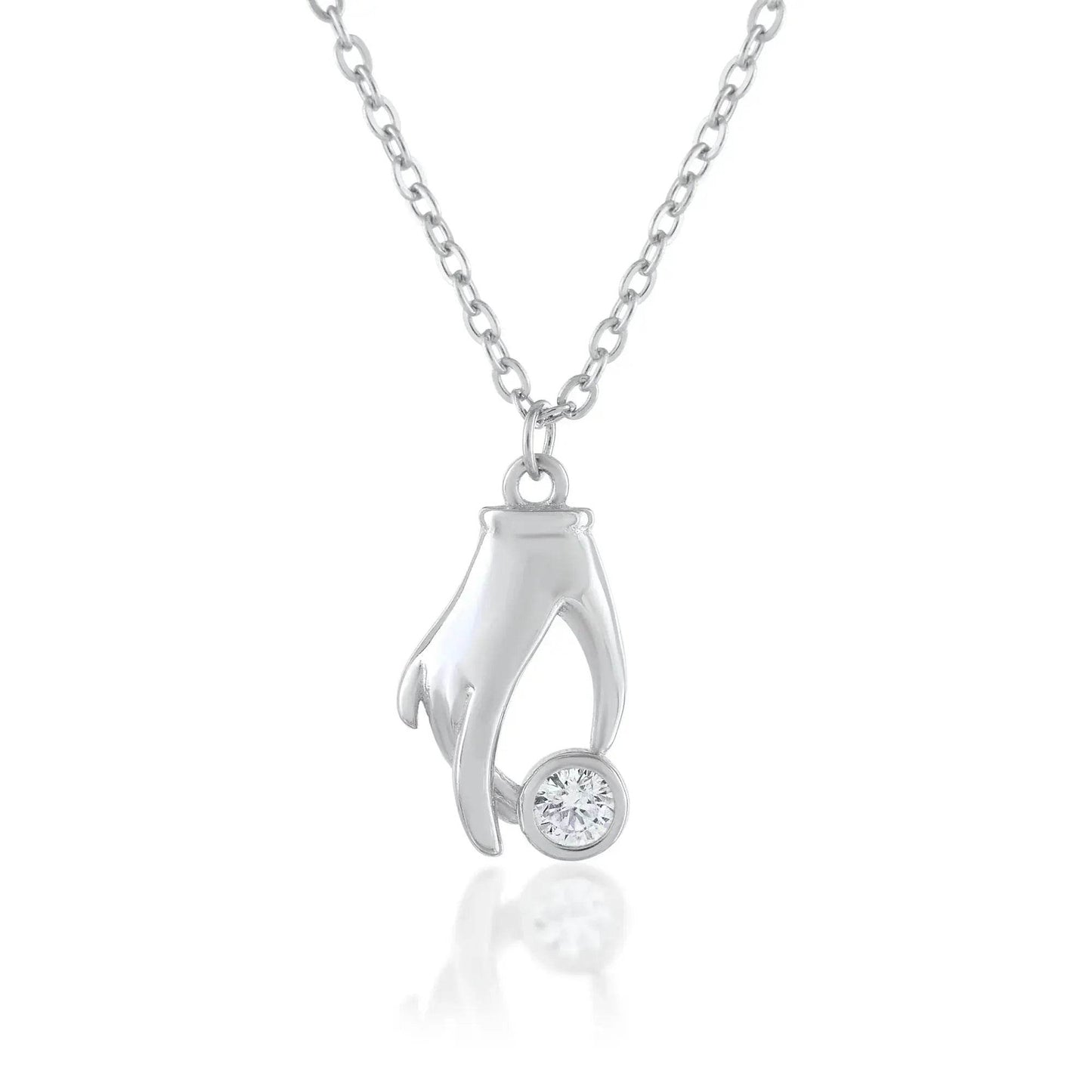 Ariva Silver Hand Pendant with Link Chain - Ariva