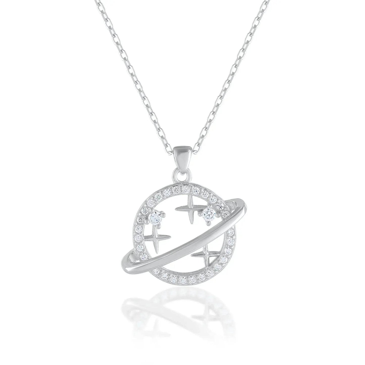 Ariva Silver Shimmering Stars pendant with Link Chain - Ariva