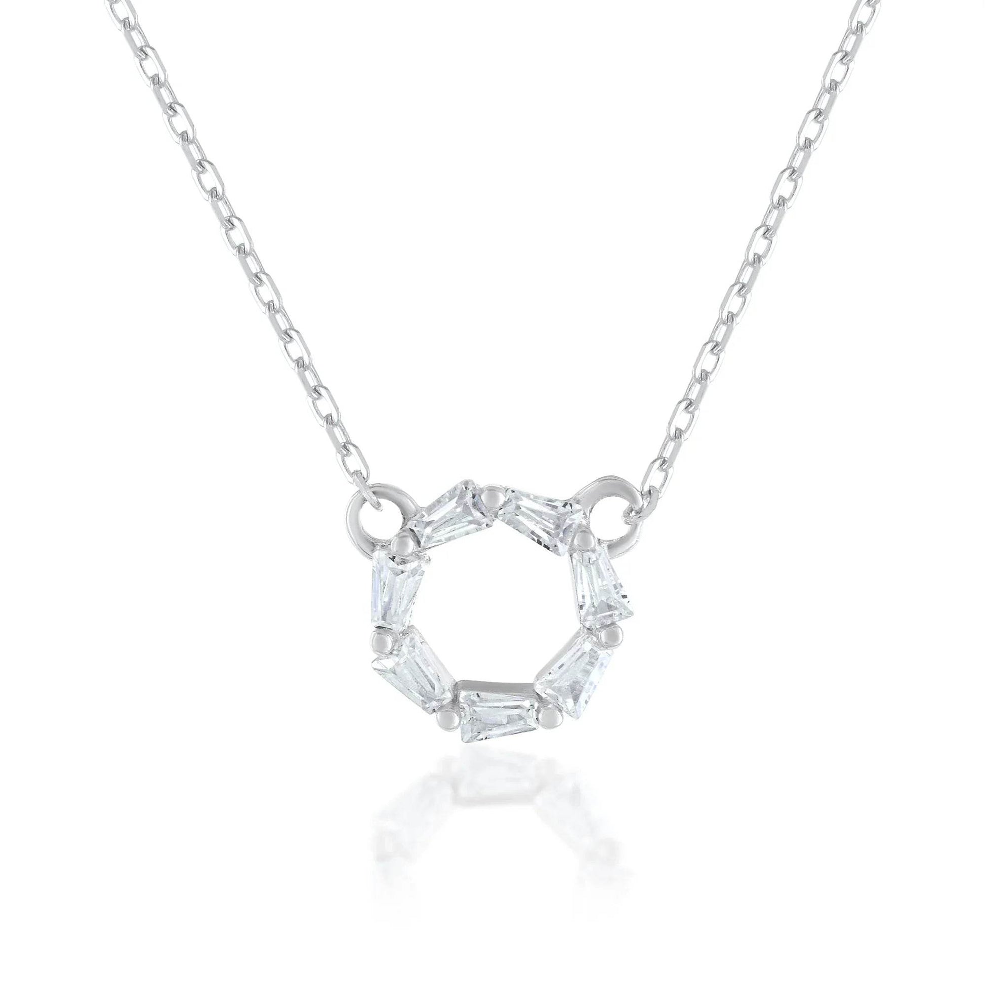 Ariva silver Diamond Circle Necklace - Ariva