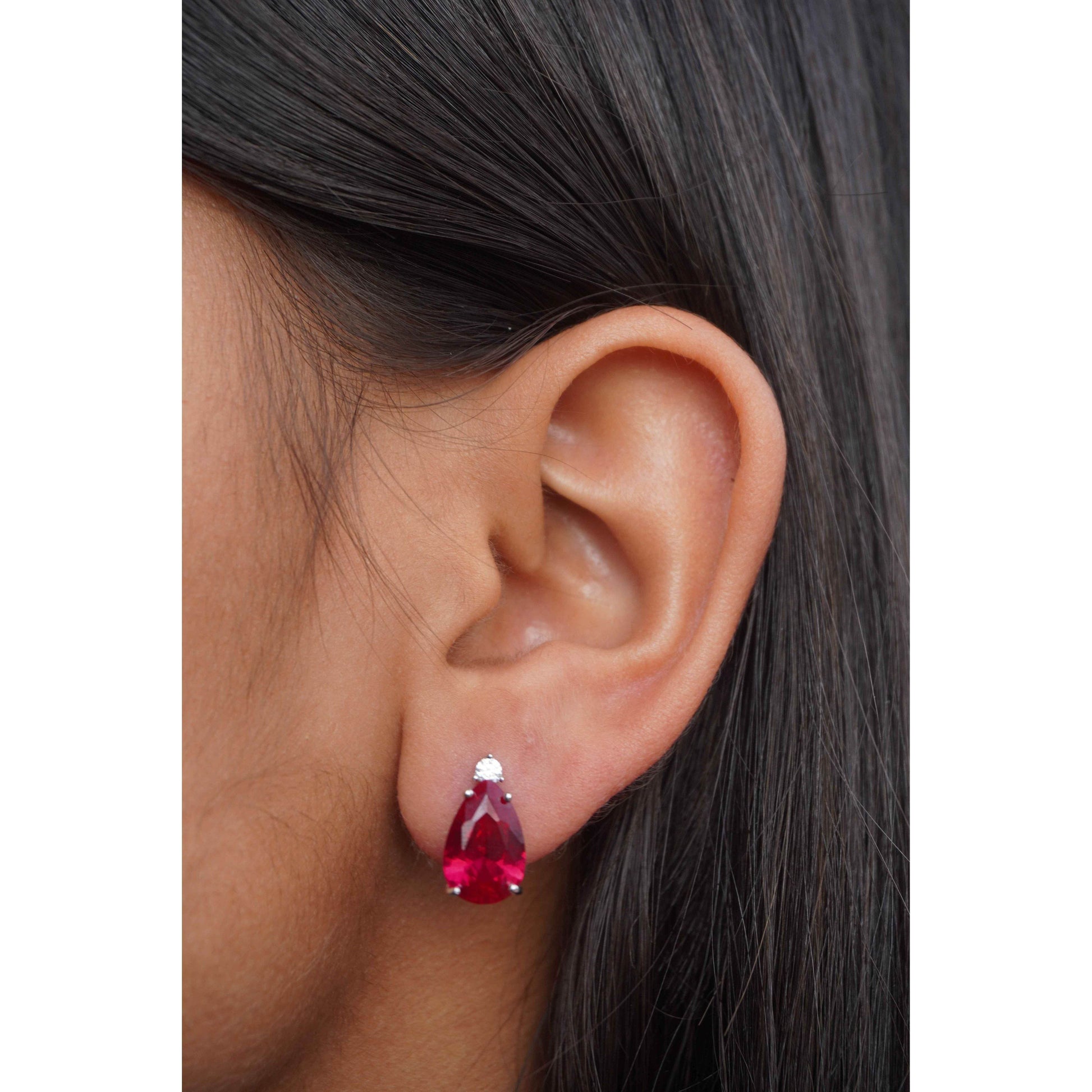 Ariva Silver Studded Wine Pendant Set - Ariva