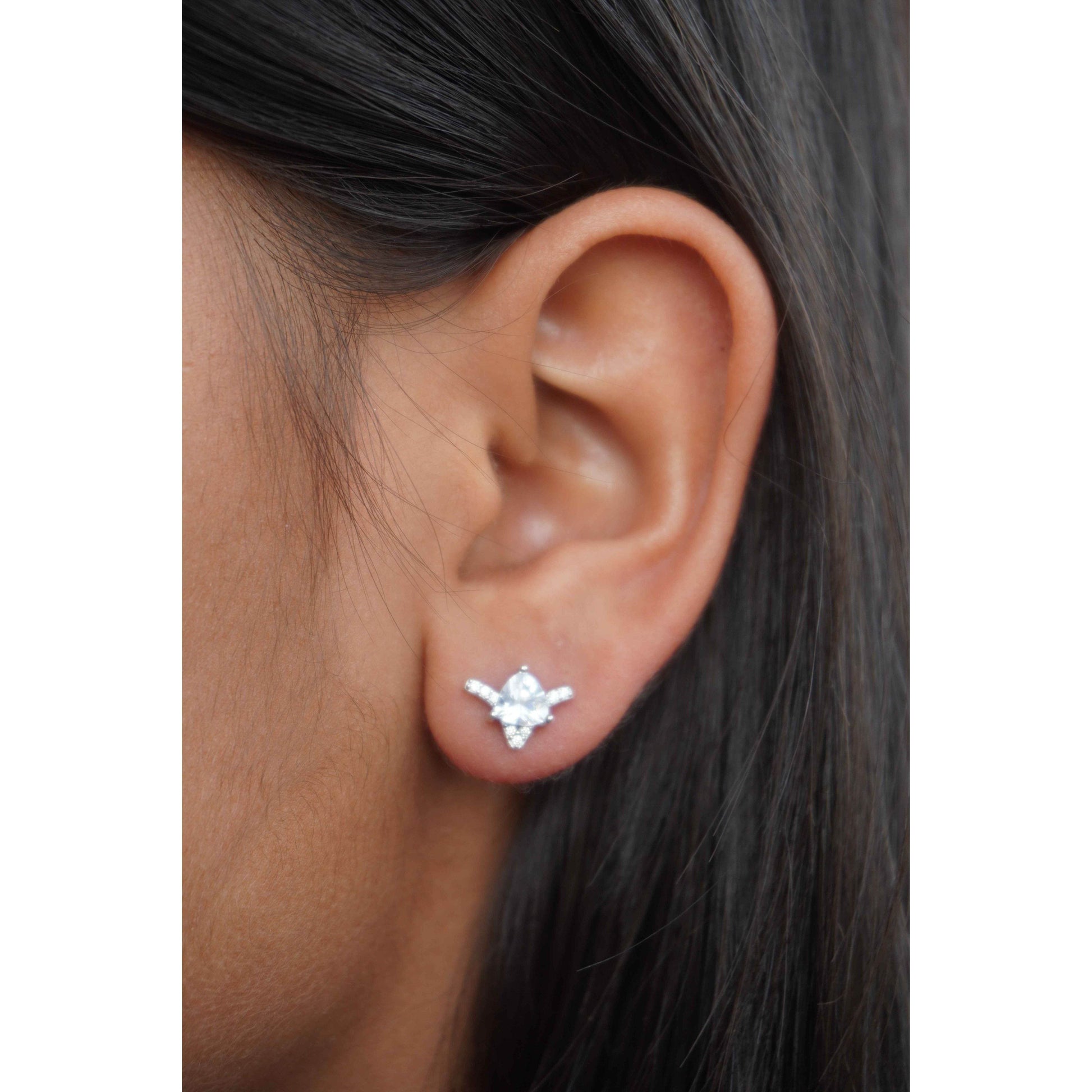 Ariva Silver Zirconia Studded Pendant Set - Ariva