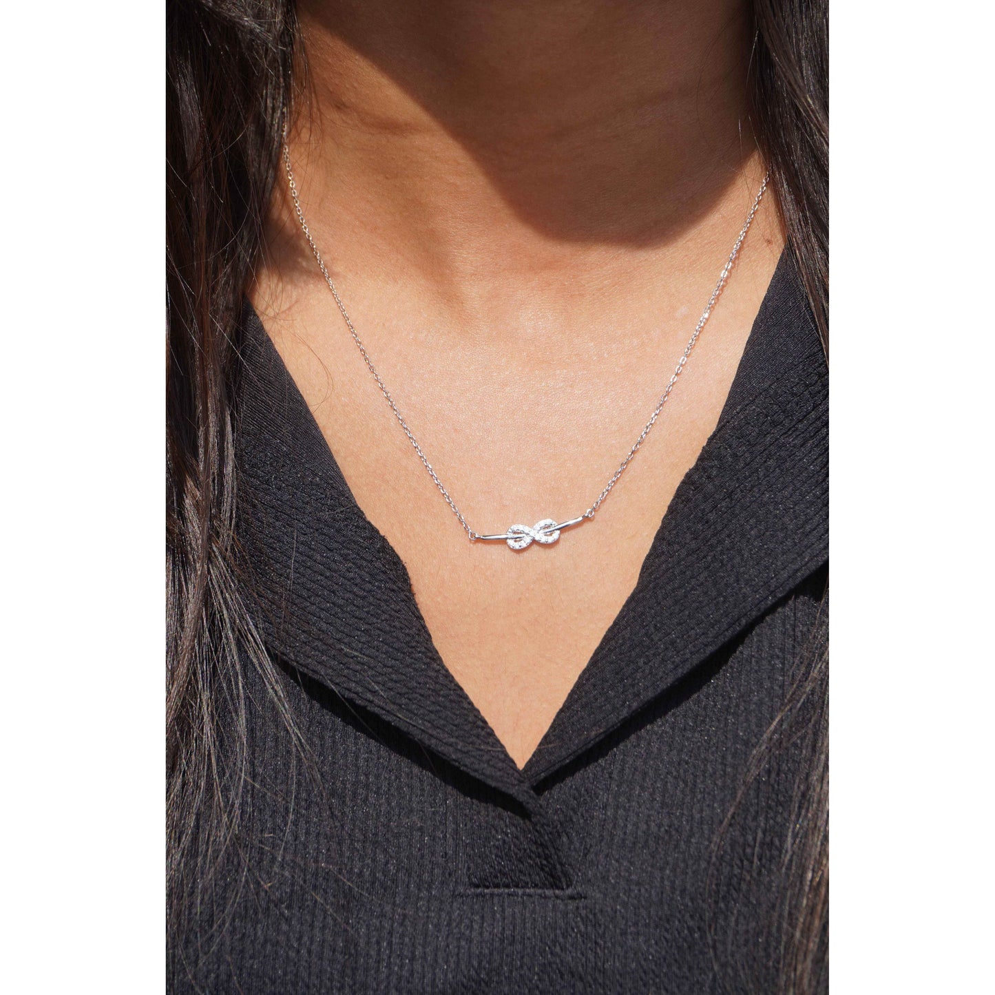 Ariva Silver Infinity Pendant Set - Ariva