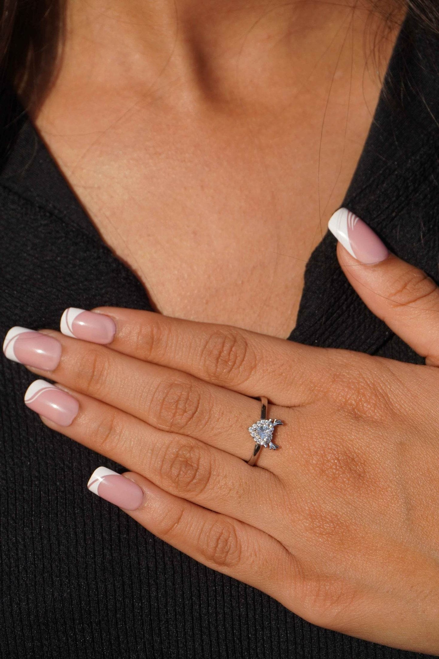 Ariva Silver Deer Heart Ring - Ariva