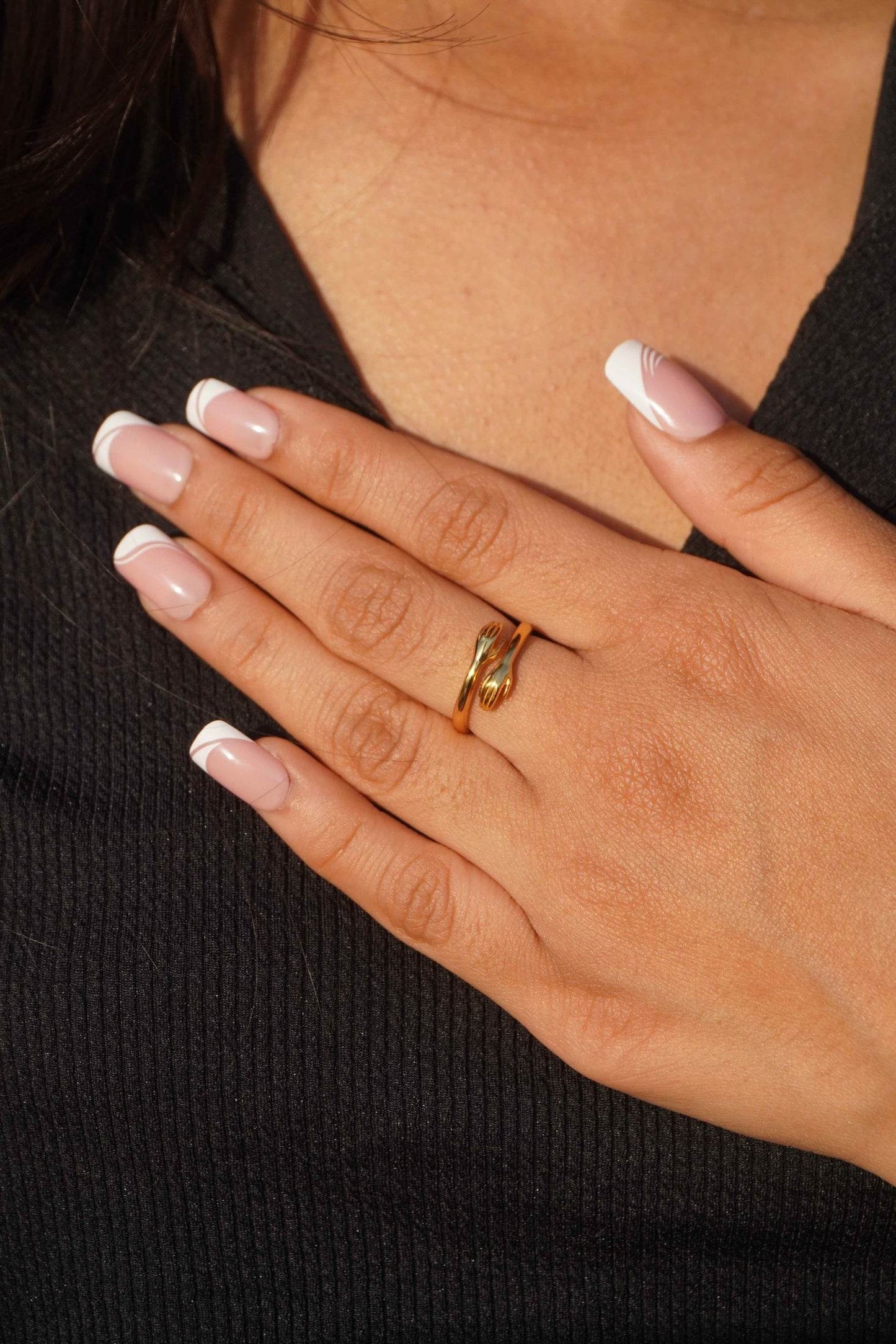 Ariva Silver Gold Hug Ring - Ariva