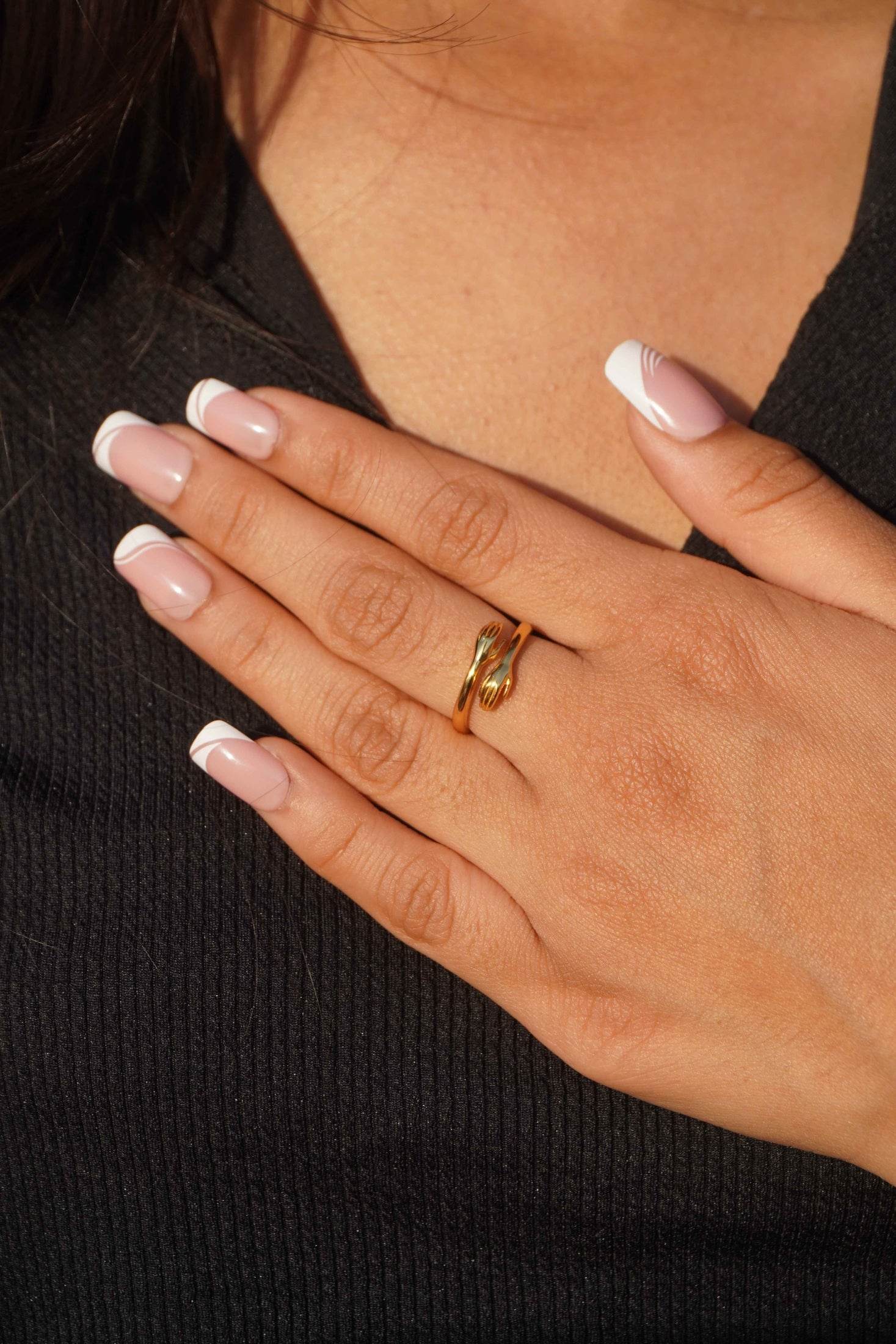 Ariva Silver Gold Hug Ring - Ariva
