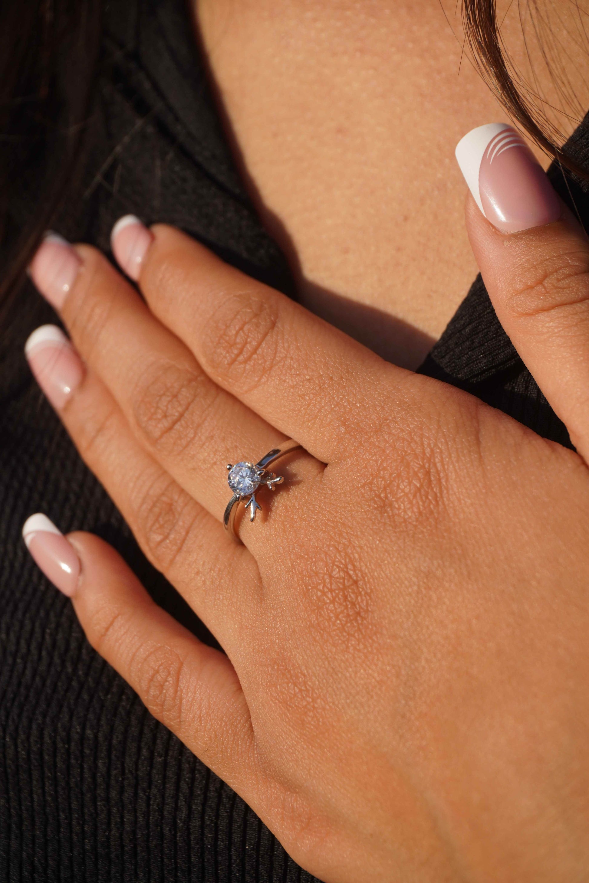 Ariva Silver Fawn Heart Ring - Ariva