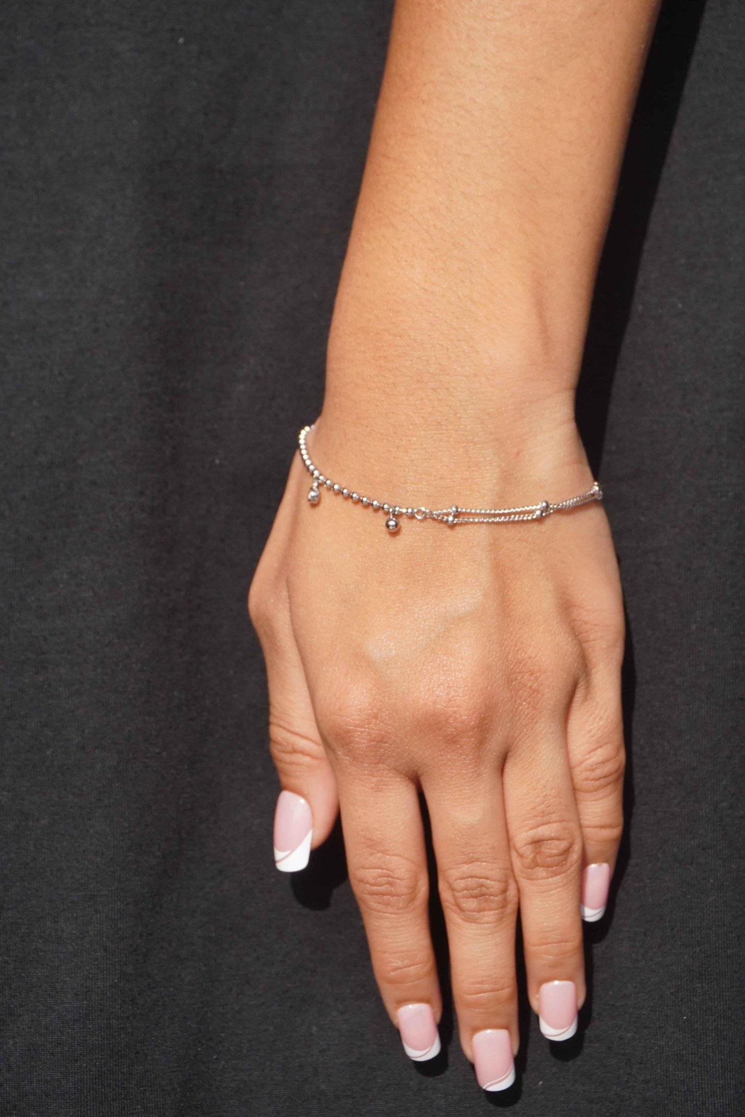 Ariva Silver Double Layer Bracelet - Ariva