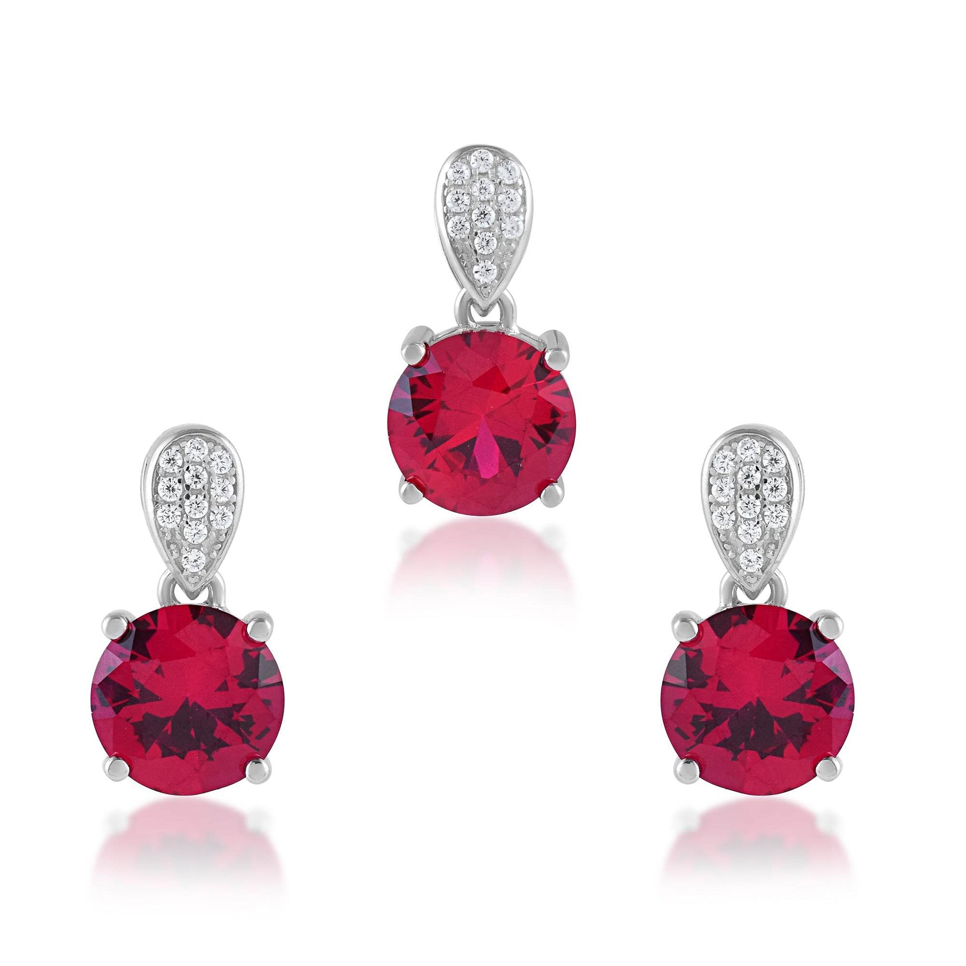 Ariva Silver Wine Round Pendant Set - Ariva