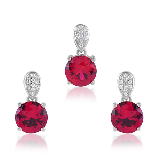 Ariva Silver Wine Round Pendant Set - Ariva