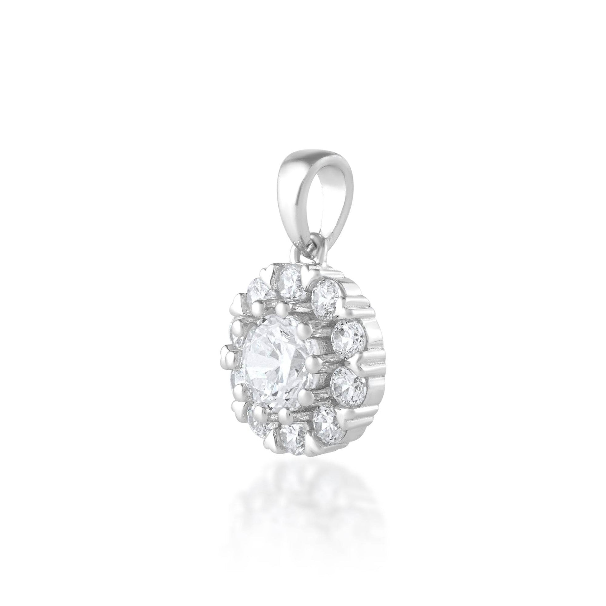 Ariva Silver White Zirconia Pendant Set - Ariva
