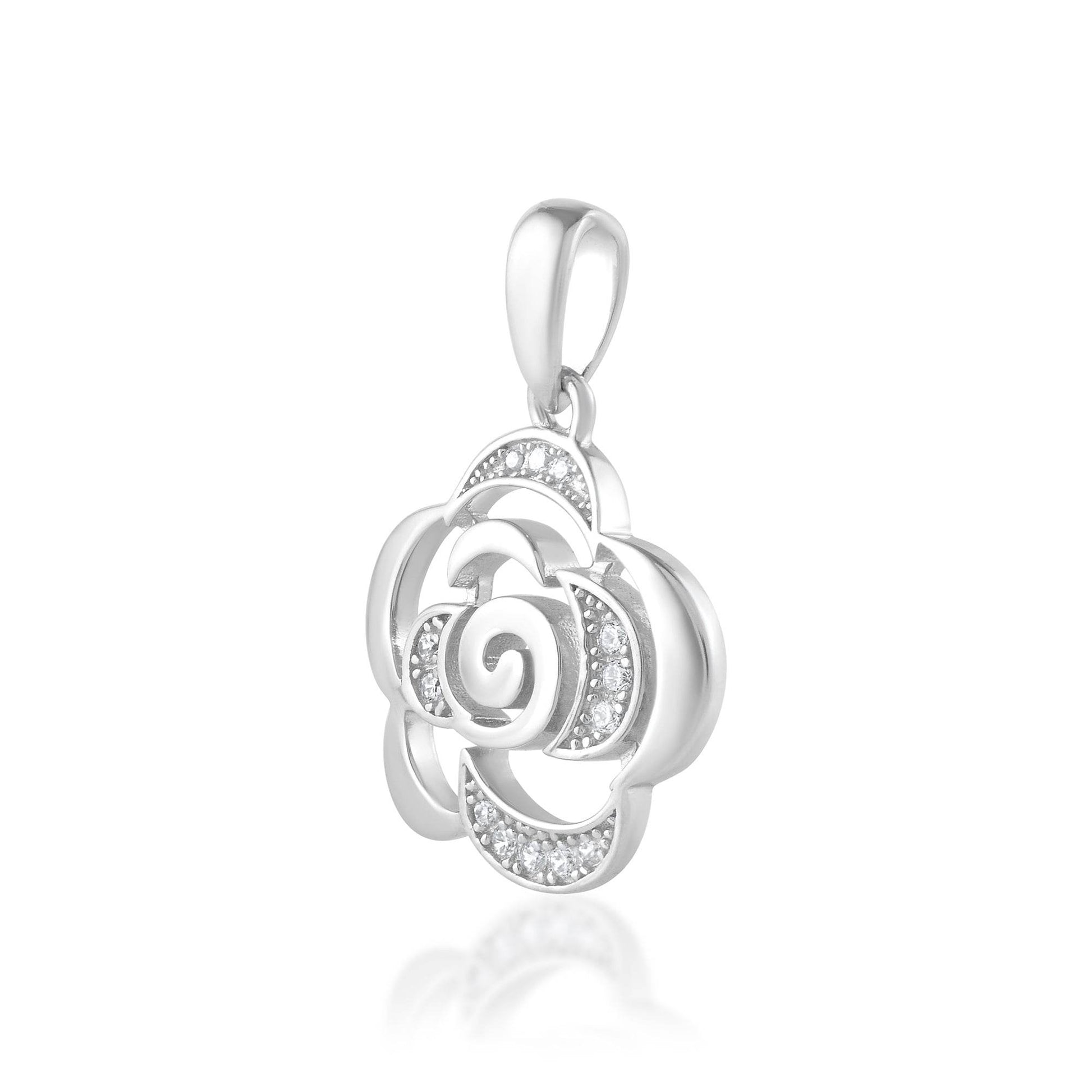 Ariva Silver Flower Pendant Set - Ariva