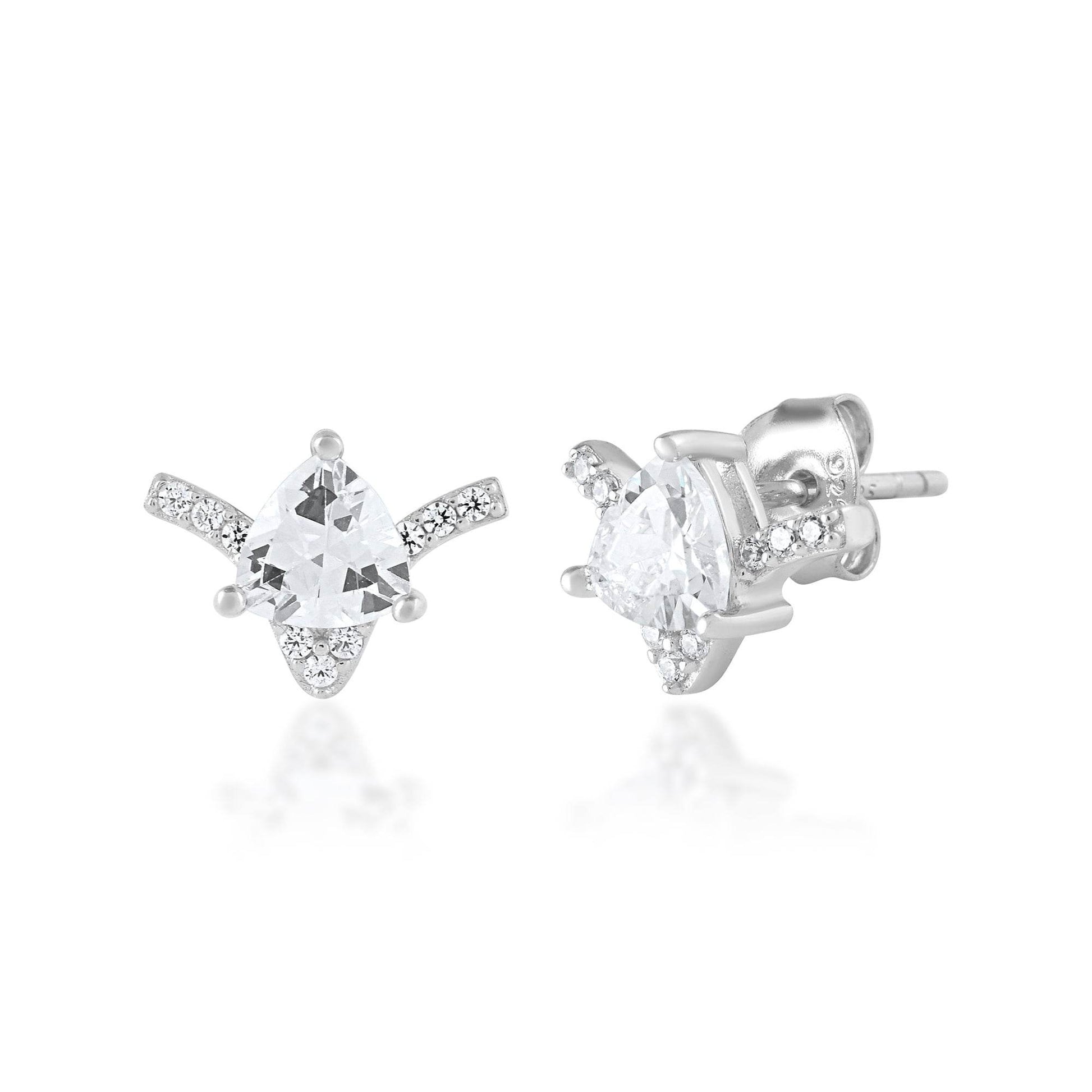 Ariva Silver Zirconia Studded Pendant Set - Ariva