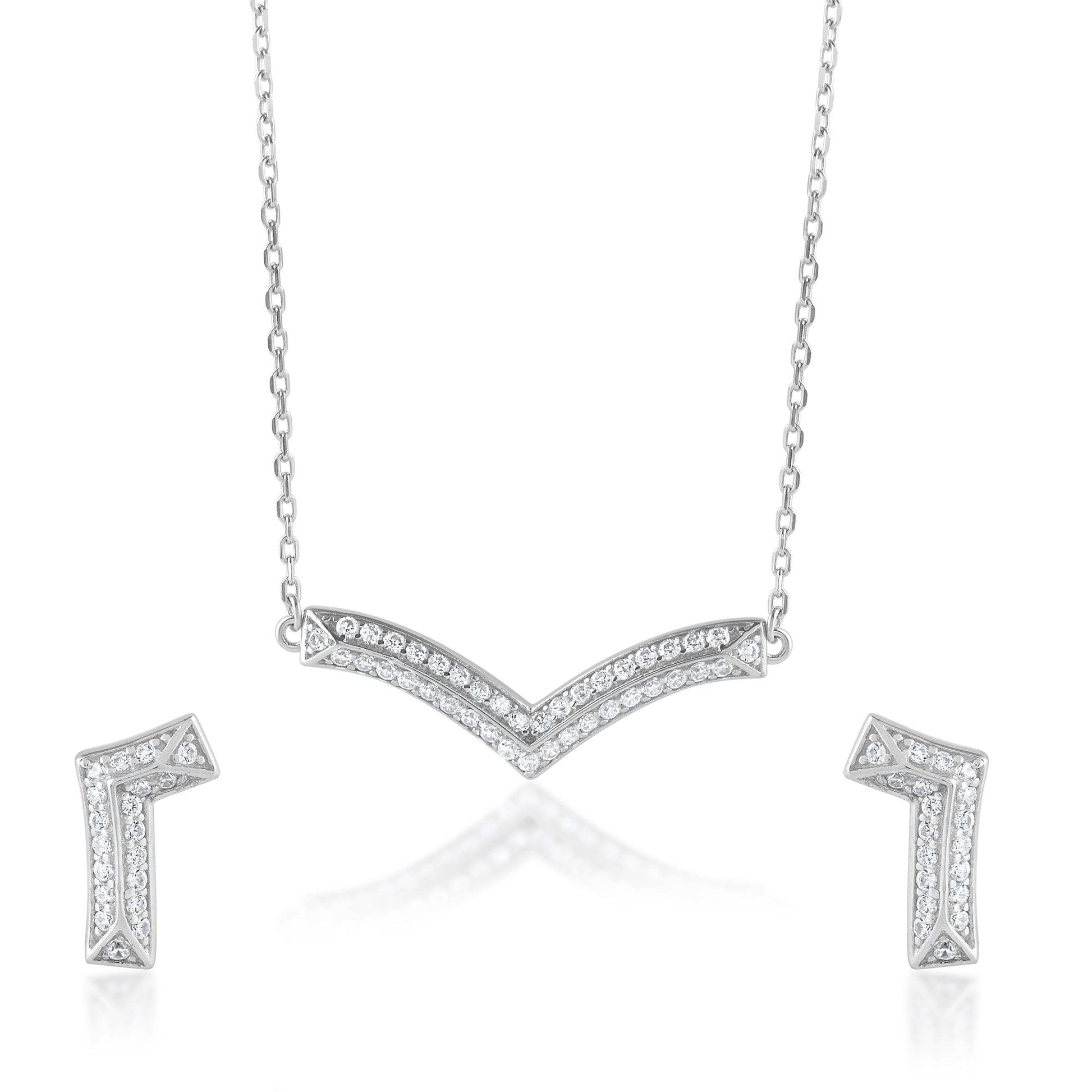 Ariva Silver V Pendant Set - Ariva