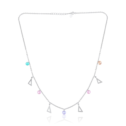 Ariva Silver Prism Charm Necklace Ariva