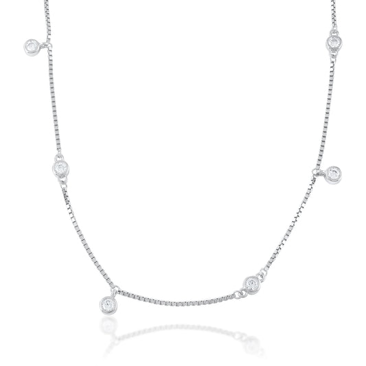 Ariva Silver Dainty Solitaire Necklace Ariva