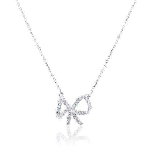 Ariva Silver Grace Bow Necklace Ariva
