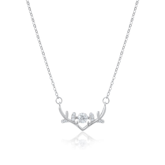 Ariva Silver Deer Antler Necklace Ariva