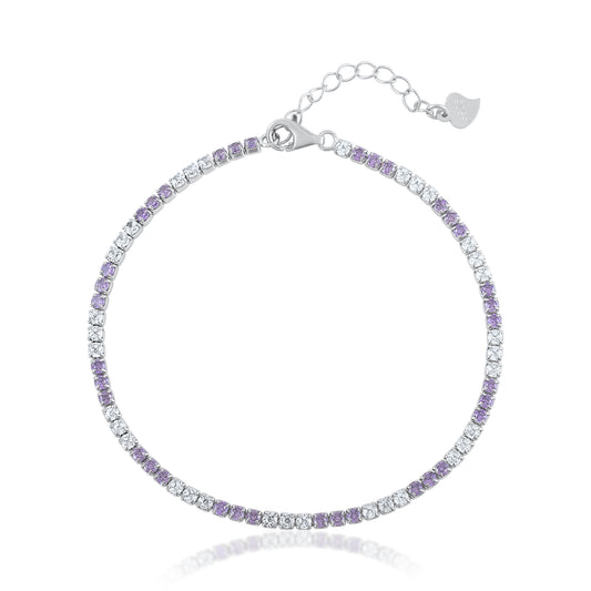 Ariva Silver Lavender Tennis Bracelet Ariva