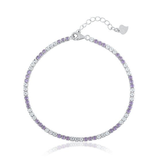 Ariva Silver Lavender Tennis Bracelet Ariva