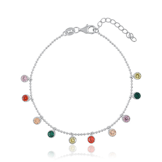 Ariva Silver Rainbow Charm Bracelet Ariva
