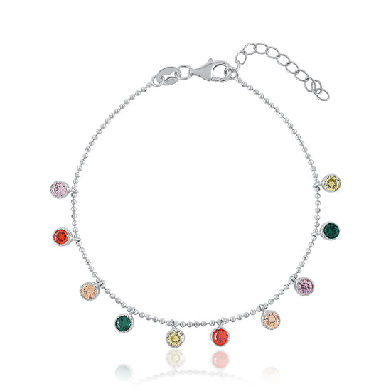 Ariva Silver Rainbow Charm Bracelet Ariva