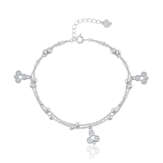 Ariva Silver Clover Charm Bracelet Ariva