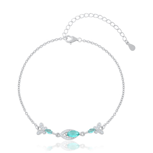 Ariva Silver Aqua Blossom Bracelet Ariva