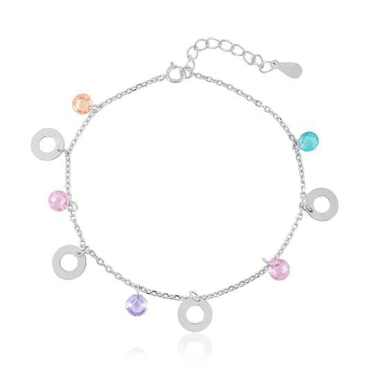 Ariva Silver Circle Charm Bracelet Ariva