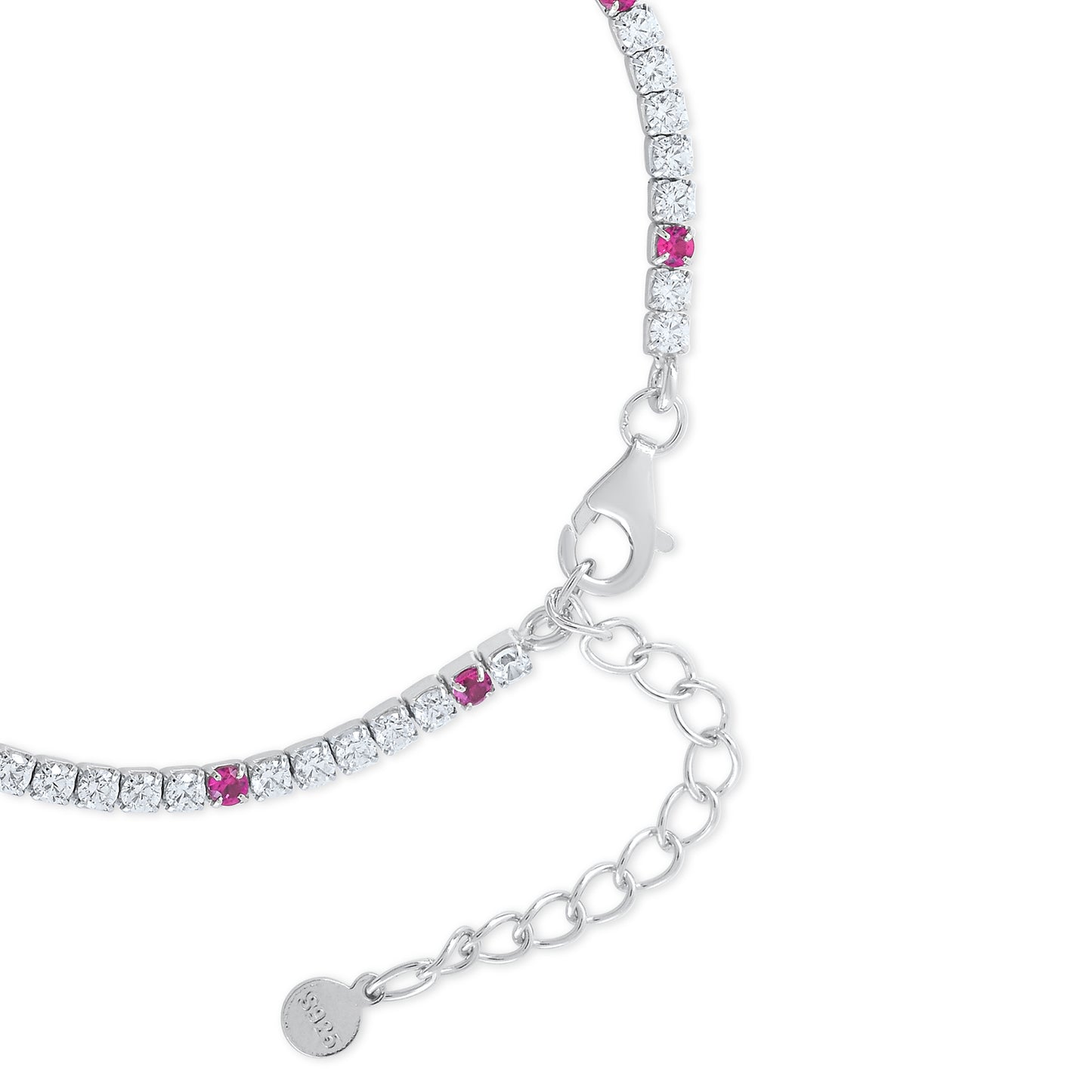 Ariva Silver Red Tennis Bracelet Ariva
