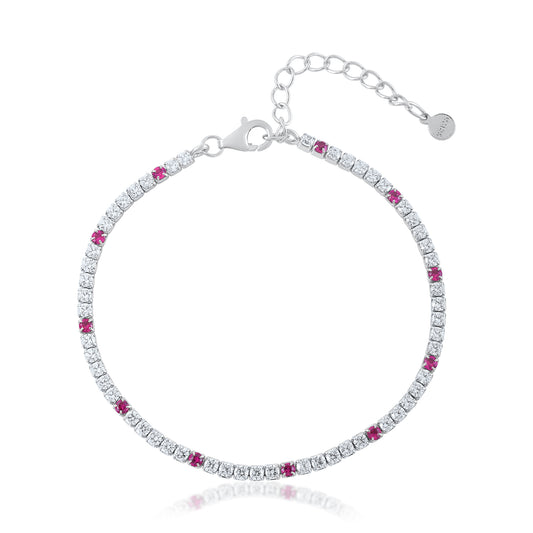 Ariva Silver Red Tennis Bracelet Ariva