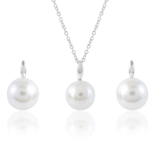 Ariva Silver Classic Pearl Pendant Set Ariva