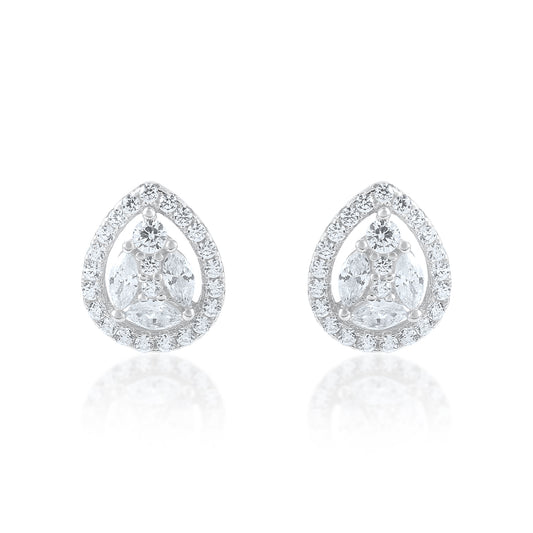 Ariva Silver Teardrop Stud Earrings Ariva