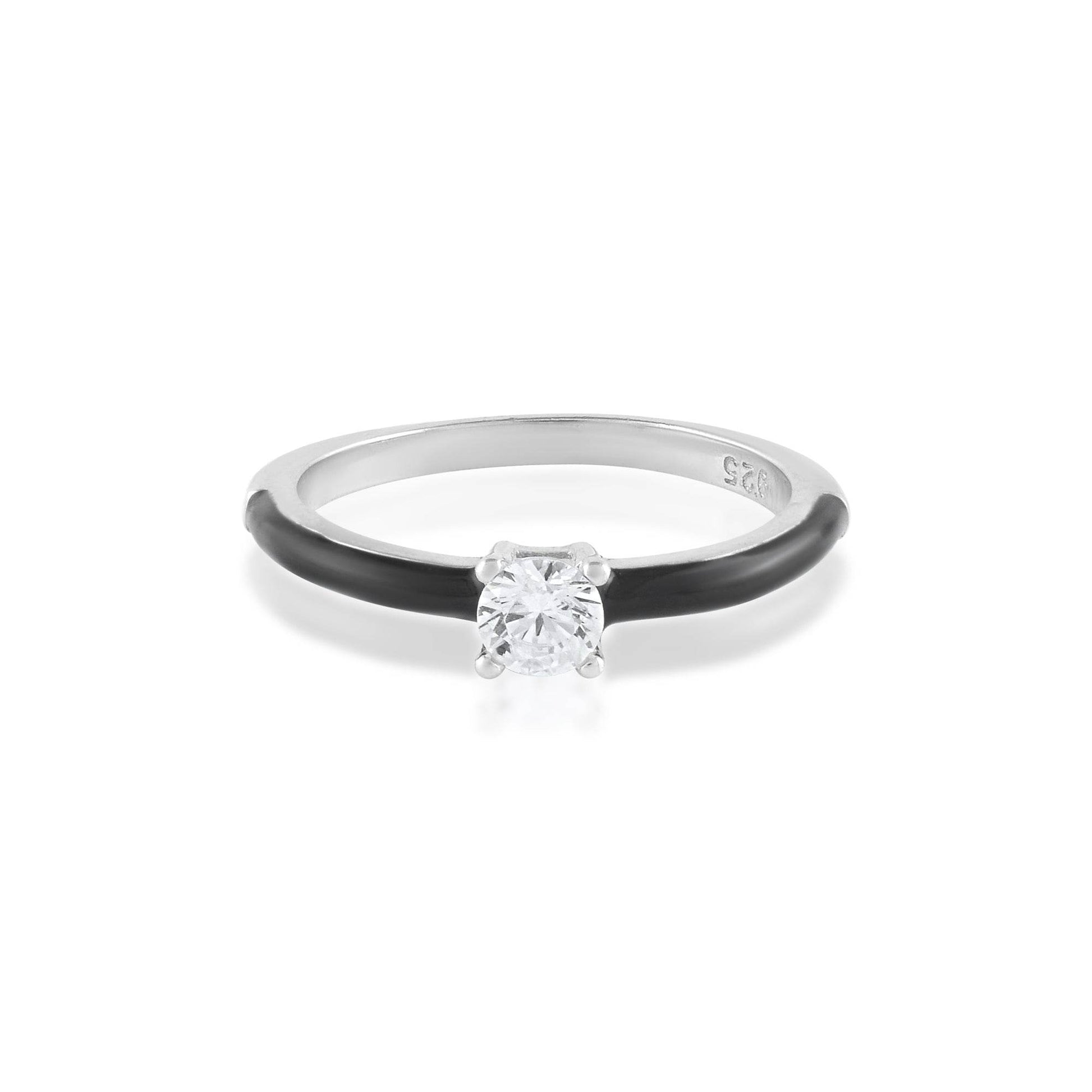 Ariva Silver Black Ring - Ariva