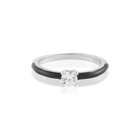 Ariva Silver Black Ring - Ariva