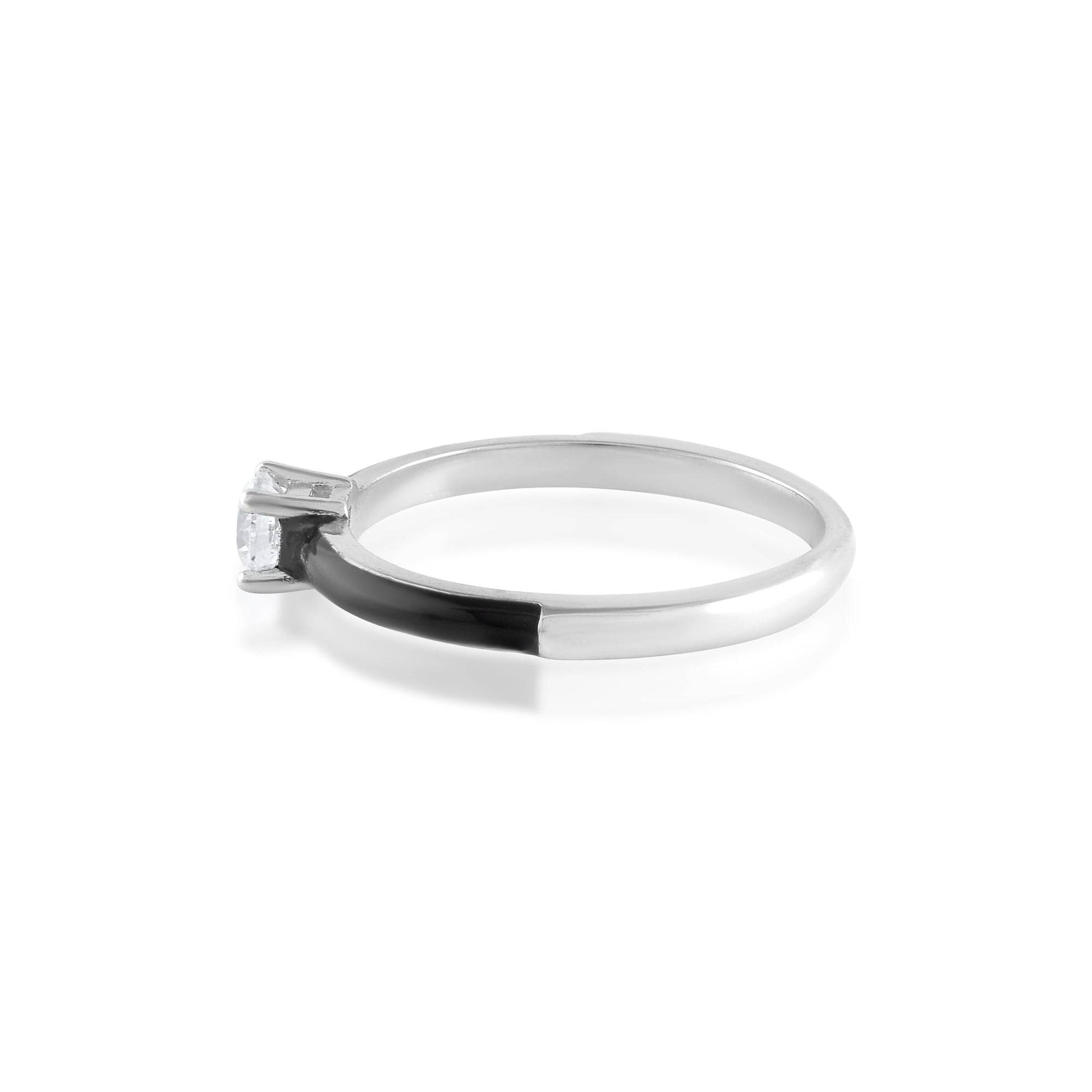 Ariva Silver Black Ring - Ariva
